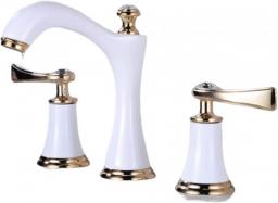 Tap Faucet Basin Faucets Total Brass Black and Gold Bathroom Sink Faucets 3 Hole Double Handle and Cold Waterfall Faucet Water Tap