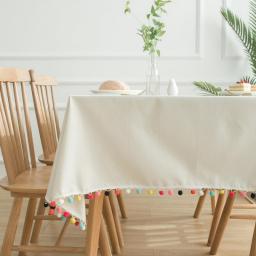 Tassel Table Cloth Cotton and Linen tapete Rectangular Tablecloth for Table nappe de table Table Cover mantel mesas