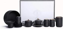 Tea Set Ceramic Classic Kungfu Tea Sets  Package Contain Teapot Teacups Tea Mat Communal Cup   Tea Strainer  Retro Style Tea Pot Set