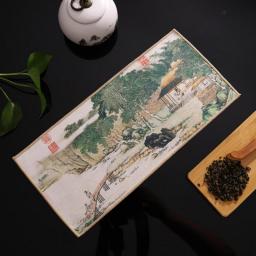 Tea Towel Chinese Painted Tablecloth Kitchen Absorbent Rag Table Napkins Tea Mat Tea Ceremony Tea Set Accessories