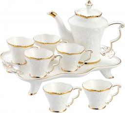 Tea Set European Style Ceramics Teacup Set Teapot Coffee Cup Household Simple 8-piece Set