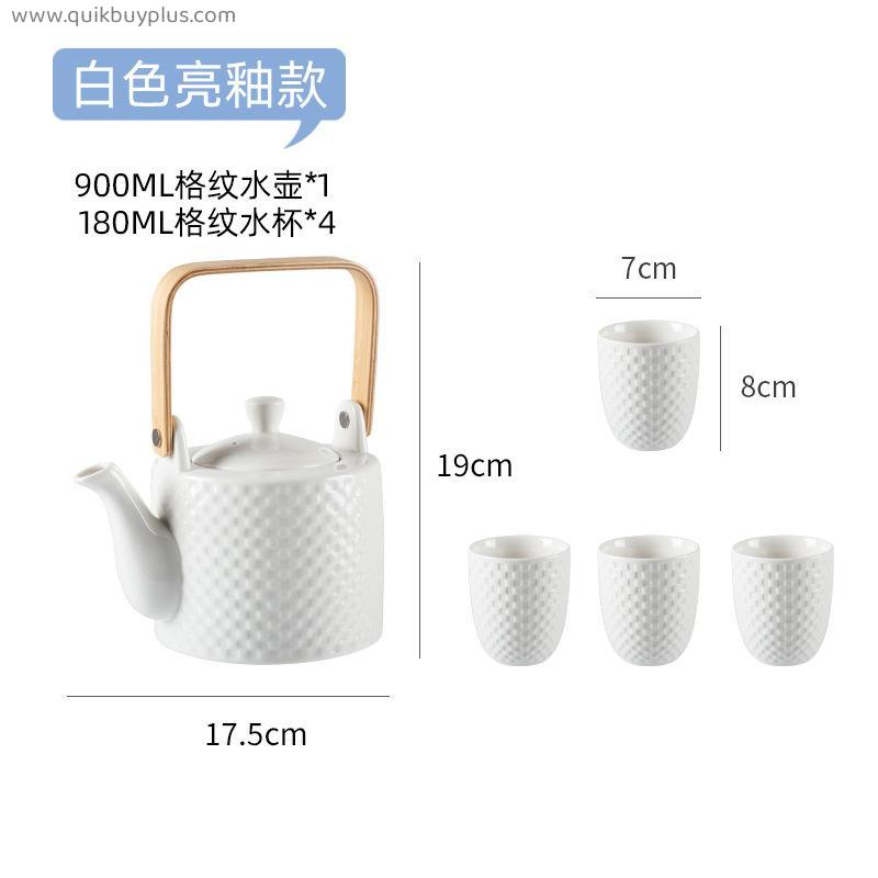 Tea set tea sets for women teapots ceramic teapot  gift sets tea gift set for tea lovers tea cup sets 1 teapot with 4 cups white