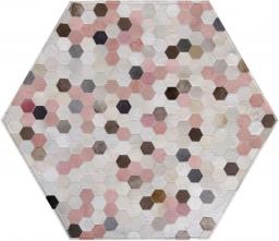 Teppiche Hexagon Carpet Cowhide Hängekorb Pad Großflächiger Teppich PU Anti-Rutsch-Boden Leicht Zu Reinigen Anpassbare Nordic Creative Pads