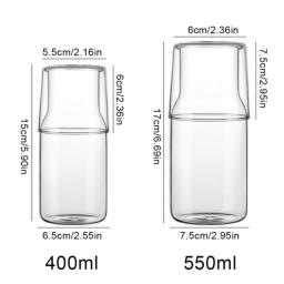 Transparent Water Carafe With Lid Glass Cold Hot Water Bottle Simple Drinking Juice Cup Teacup Pitcher Heat-Resistant Tea Mug