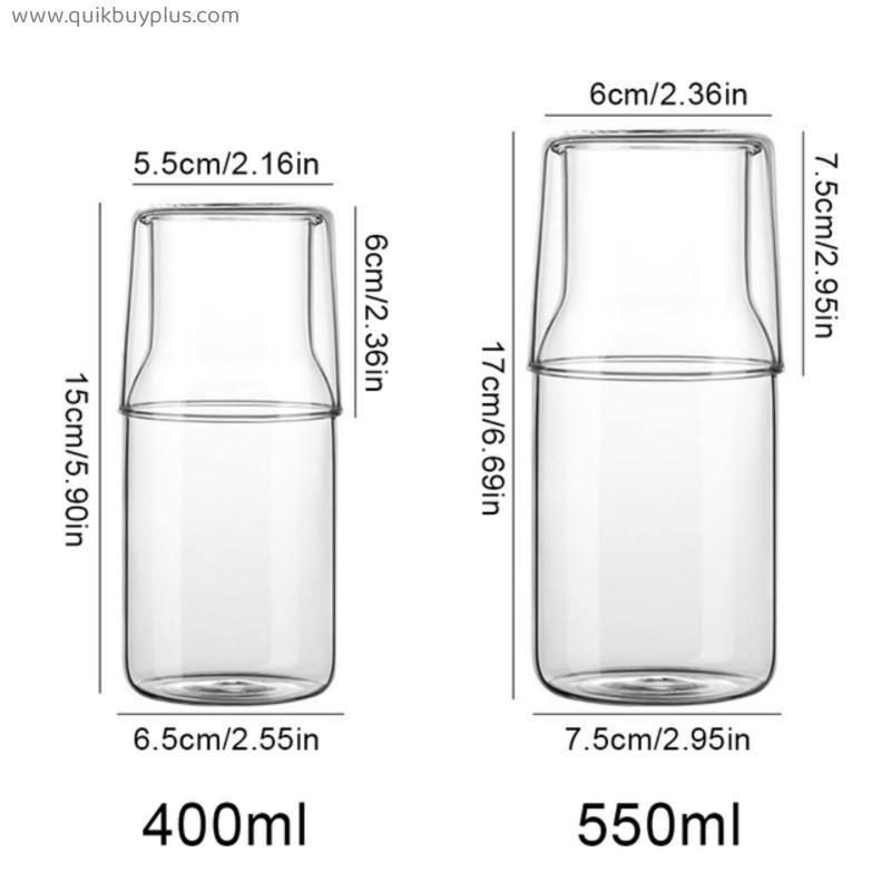 Transparent Water Carafe With Lid Glass Cold Hot Water Bottle Simple Drinking Juice Cup Teacup Pitcher Heat-Resistant Tea Mug