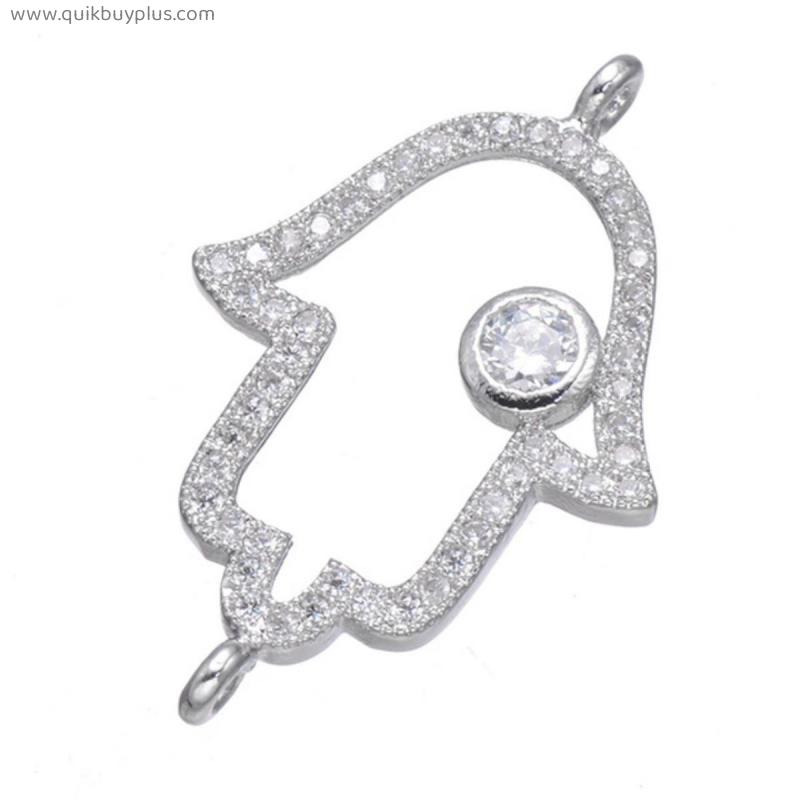 Trendy Fashion Luxury Cubic Zirconia Connector Charms Making Bracelets Necklaces Accessories Handmade Jewelry Findings Component