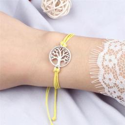 Trendy Handmade Taiwan Wax Line Bracelets For Women/Men Silver Color Tree of Life Adjustable Bangle Jewelry Friendship Gifts