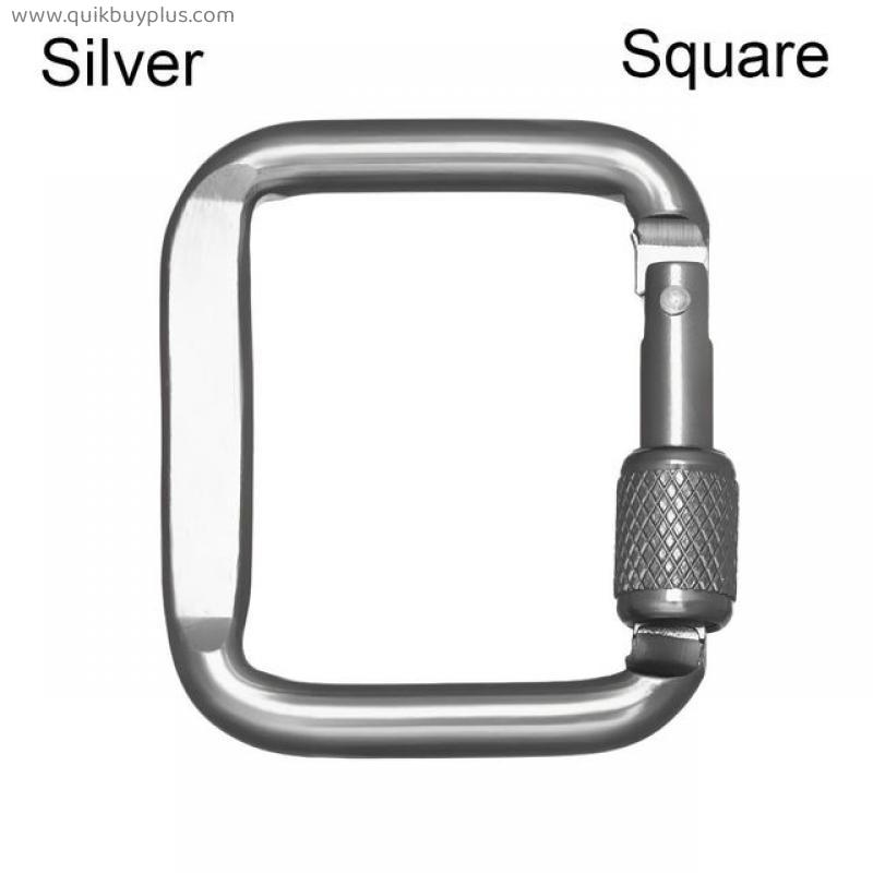 Triangle/Square Carabiner Outdoor Camping Hiking Keychain Snap Clip Hook Kettle Buckle Carabiner Outdoor Sports Accessories