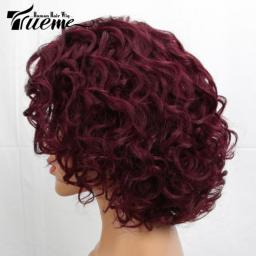 Trueme Curly Bob Lace Front Human Hair Wigs Brazilian Bouncy Curly Lace Wig Highlight Water Wave Lace Human Hair Wig For Women