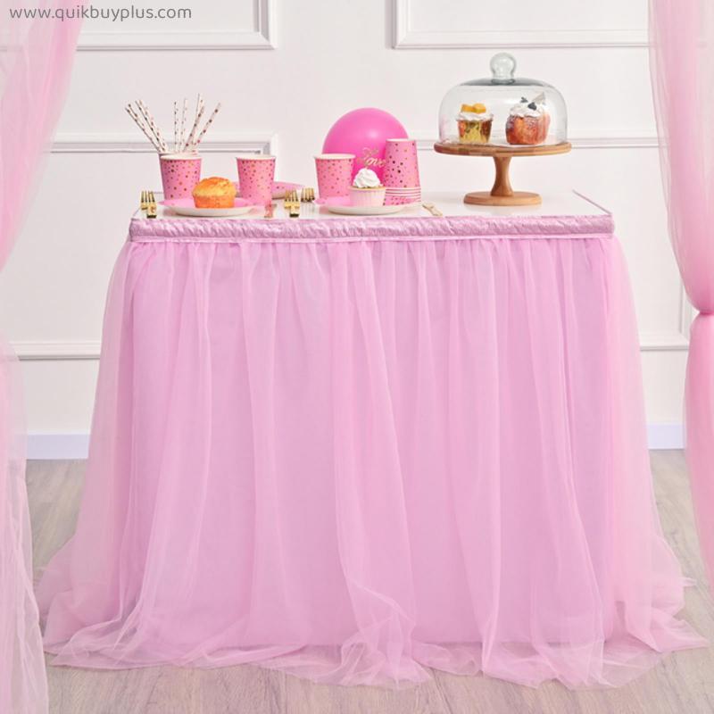 Tutu Table Skirt Tulle Table Cloth for Wedding Party Baby Shower Table Skirting White Table Decoration Party Supplies Home Decor