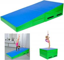 Two Fold Incline Gymnastics Mat Bright Mix Color Tumbling Jumping Rolling Practicing Technique Block Craftmanship Exercise Stretching Yoga Material Art Activities Skill Training Wedge Fitness 48 Inch