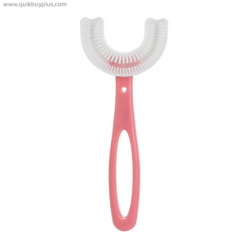 U Shaped Toothbrush Soft Silicone Brush Head  360 Oral Teeth Cleaning For