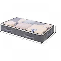Under Bed Storage Organizer Bag Sturdy Structure Large Capacity Underbed Bag Reinforced Handle Clear Window Store For Clothing