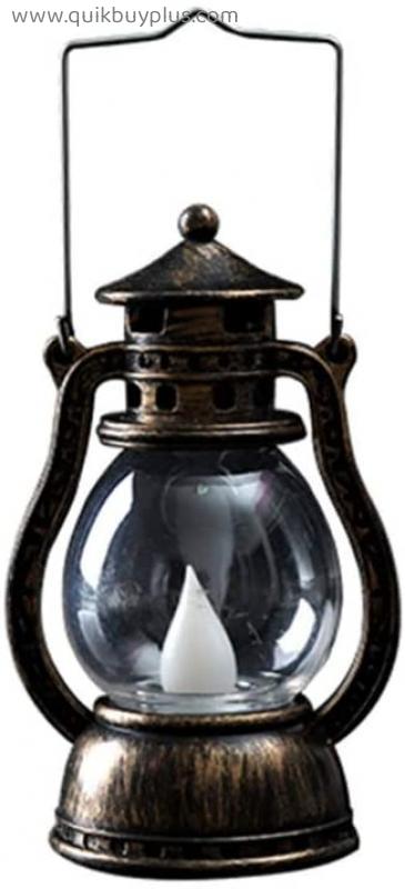 Uonlytech Vintage LED Lantern Lamp Retro Kerosene Lantern Hanging Oil Lamp Antique Night Light for Home Bar Restaurant Halloween Decoration (Bronze)