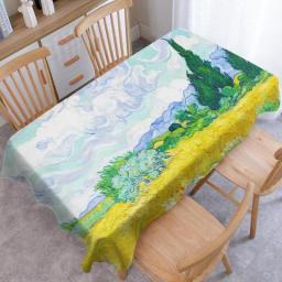 Van Gogh Oil Painting Waterproof Coffee Table Table Cover Rectangular Tablecloths Party Decoration Table Cloth Mantel Mesa