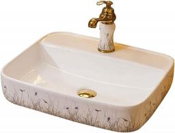 Vessel Sink with Faucet and Drain Combo Nordic Art Above Counter Wash Basin, Home Toilet Ceramic Bathroom Vessel Sink