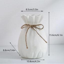 Vilead Nordic Ceramic Lucky Bag Shape Vase Multiple Styles Flower Container Decor for Living Room Home Office Balcony Interior
