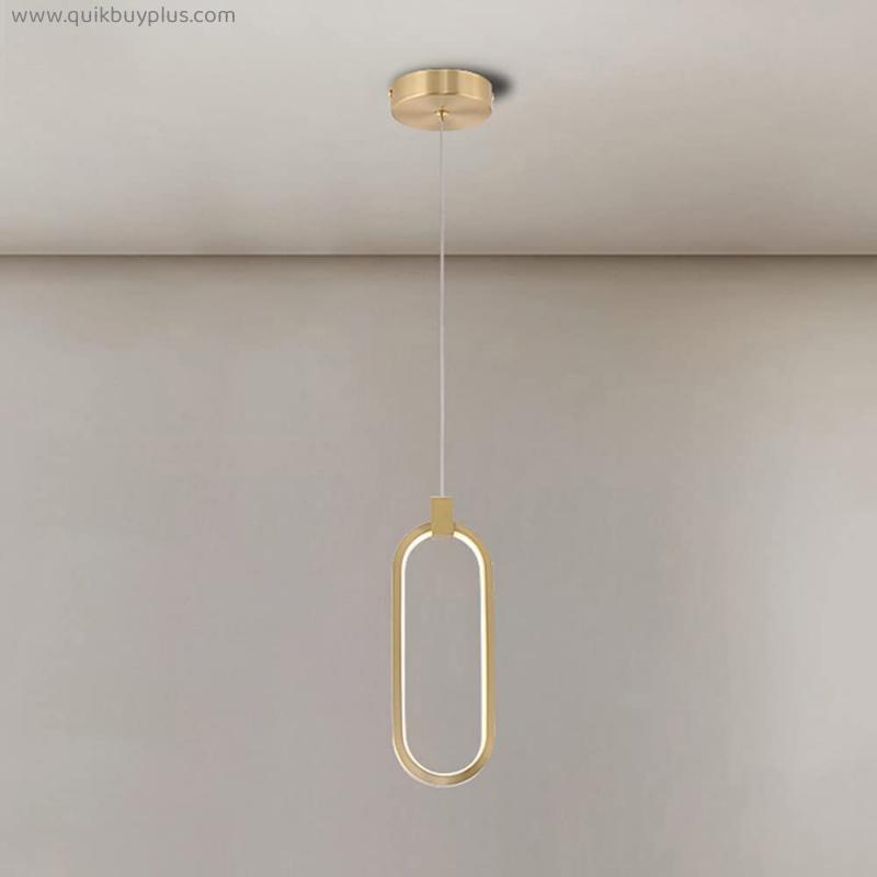 Vintage Brass Suspended Chandelier LED Dimmable Home Pendant Light Modern Living Dining Decor Lighting Fixture Nordic Bedroom Adjustable Ceiling Hanging Lamp H13.00in