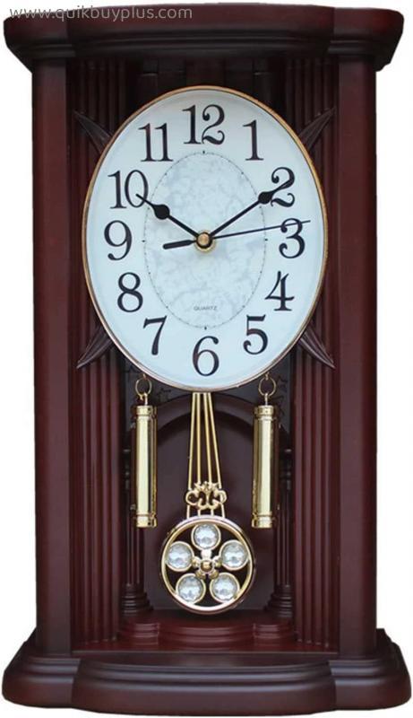 Vintage Mantel Clocks, Retro Table Clock Can Be Placed or Hung Fireplace Clock with Chime Battery Operated Mantle Clocks for Living Room Office