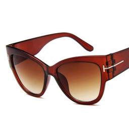 Vintage Sunglasses Women 2022 Trending Products Tom Ford Leopard Brown Gradient Oversized Sun Glasses Oculos De Sol Feminino