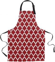 WAQAM Geometric White Red Apron Ladies Men Cooking Baking Apron Kitchen Utility Equipment Accessories (Color : Red, Size : 48x58cm)