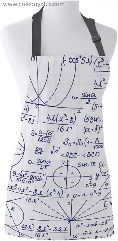 WAQAM Kitchen Apron Geometry Mathematical Formula Sleeveless Canvas Aprons for Men Women Home Cleaning Tools (Color : A, Size : 38x50cm)