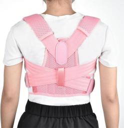 WGHJK Back Posture Correcteur Respirant Brace D'épaule Respirable Arrière Arrière-cour De Support Orthopédique Corset Corset (Color : Pink, Size : M Code)