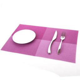WHQ 4 Pcs/set Placemats PVC Table Mat Color Block Dining Disc Pads Coasters Mantel Napperon 30*45cm Plate Bar Tapete de lugar