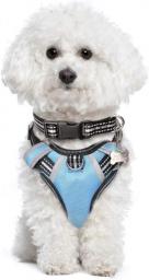 WINSEE Dog Harness No Pull, Pet Harnesses w/Dog Collar, Adjustable Reflective Oxford Outdoor Vest, Front/Back Leash Clips for Small,Medium,Large,Extra Large Dogs, Easy Control Handle for Walking (XS)