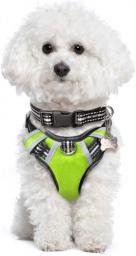 WINSEE Dog Harness No Pull, Pet Harnesses w/Dog Collar, Adjustable Reflective Oxford Outdoor Vest, Front/Back Leash Clips for Small,Medium,Large,Extra Large Dogs, Easy Control Handle for Walking (XS)