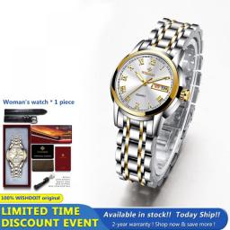 WISHDOIT Couple Watch Set Original for Men Business Women Fashion Casual Waterproof Stainless Steel Quartz Ladies Wristwatches
