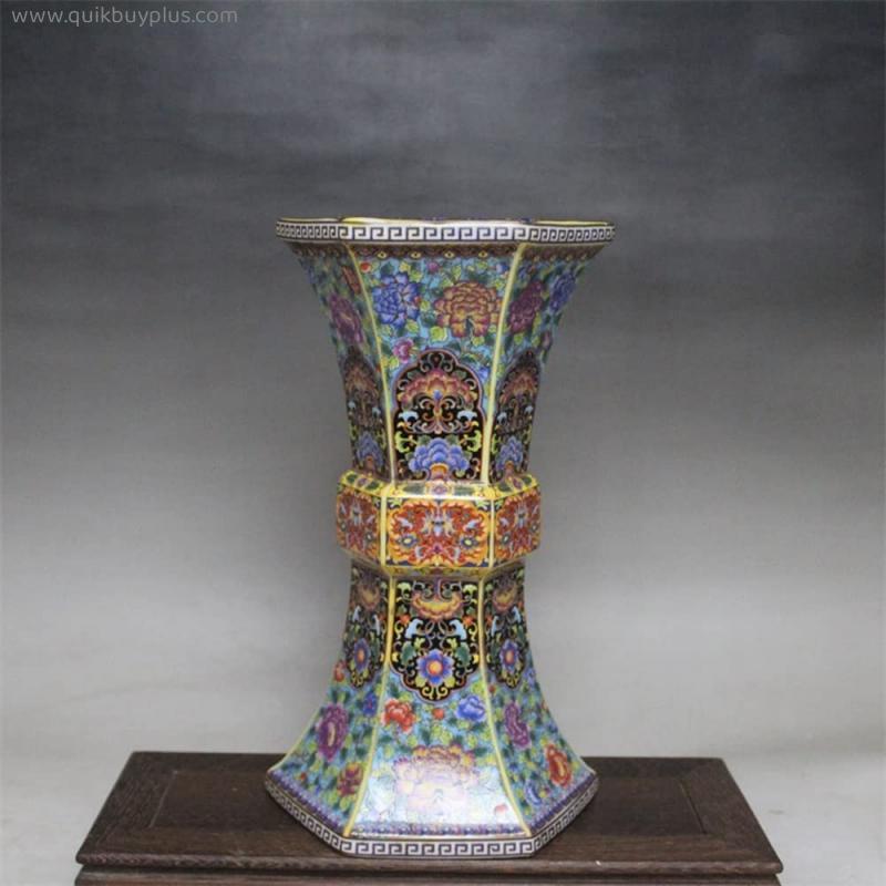 WLBHWL Jingdezhen Antique Porcelain, Yongzheng Imperial Enamelware, Six Square Vases, Flower Patterns, Antique Ornaments, Ceramic Vases And Gifts