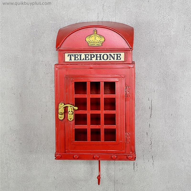 WUDAXIAN Mini Wall Mounted Antique Telephone Booth Decor, Classic Look Pay Phone Model Hangings, Home Decoration Ornament