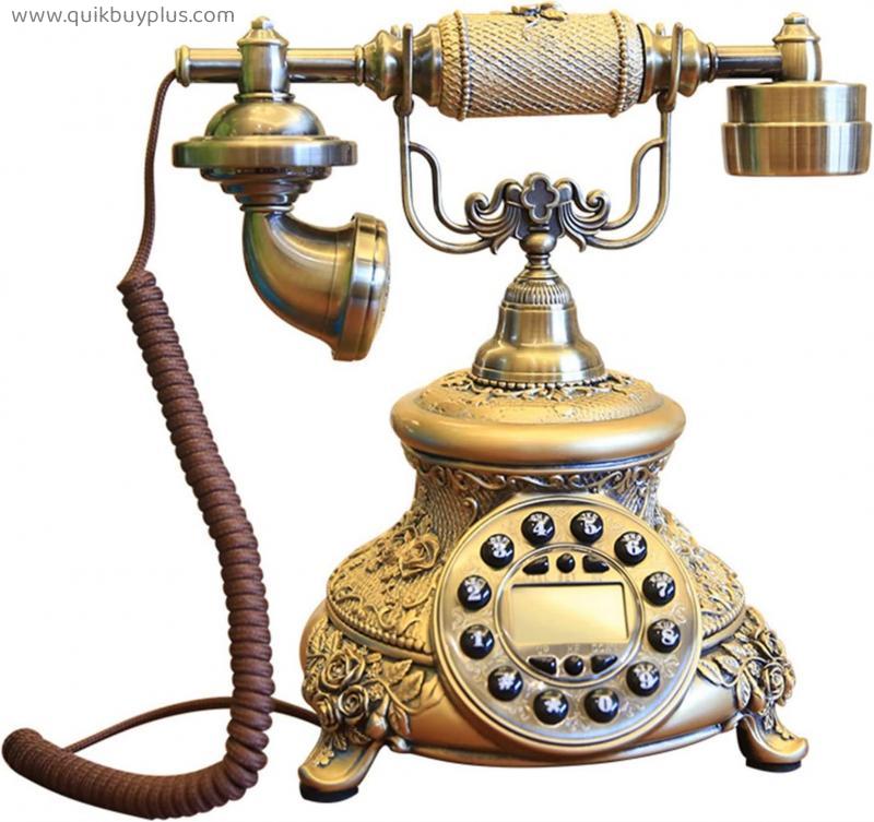 WUDAXIAN old phone European-style Retro Telephone Decoration, Practical Old Fashioned Landline Classic Rotary Design Corded Desk Phone for Home and Office