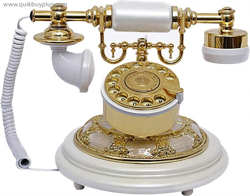 WUDAXIAN old phone Retro Landline Phone, Vintage Rotary Dial Phones Old Fashioned Wired Telephone, Classic Desk Phone Decor for Home Office Hotel