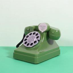 WUDAXIAN Old Phone Retro Telephone Decor, Vintage Style Rotary Dial Cord Phone Gift For Children, Old Fashioned Landline Desk Phone For Home Office Hotel And Bar