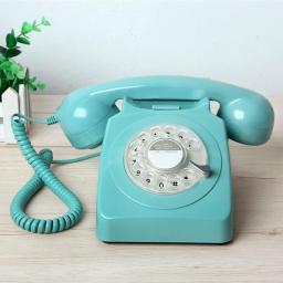 WUDAXIAN old phone Rotary Dial Telephones 1960's Classic Old Style Retro Landline Desk Telephone ABS Material