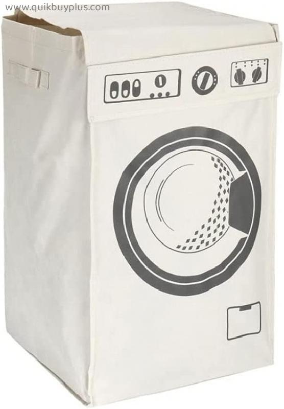 WUHUAROU Washing Machine Pattern Waterproof Laundry Hamper Folding Dirty Clothes Storage Baskets Box Kids Toy Organizer Bucket