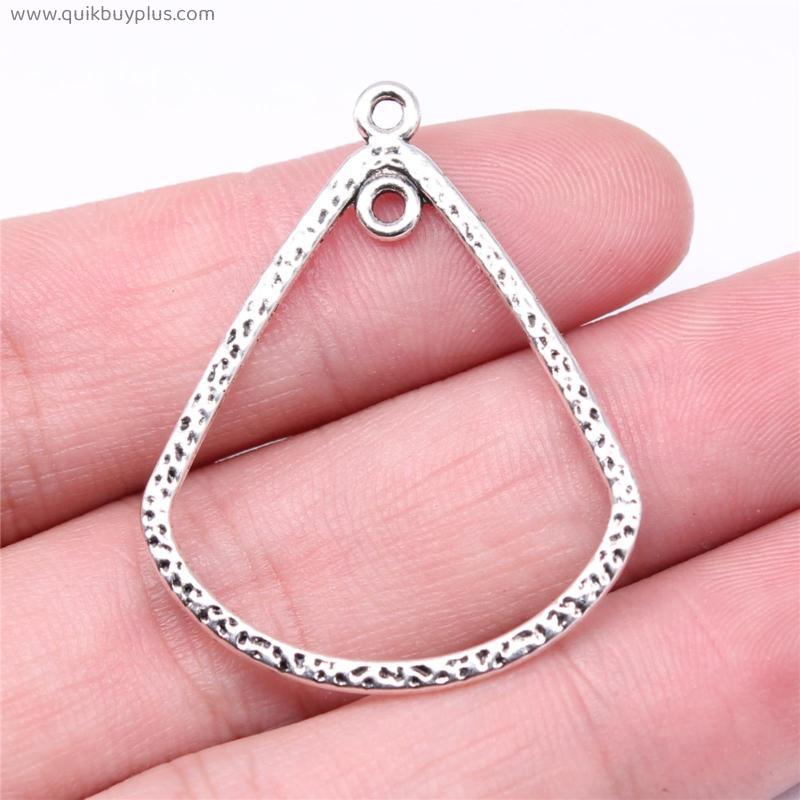 WYSIWYG 10pcs 39x31mm Drop Earrings Connector Charms Antique Silver Color Jewelry Findings Jewelry Accessories