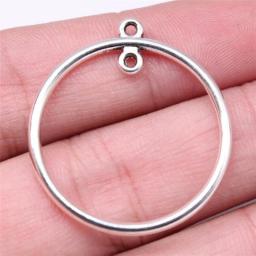 WYSIWYG 10pcs 43x40mm/33x30mm Geometric Circle Earrings Connector Charms Antique Silver Color Jewelry Findings