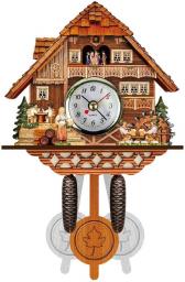 Wall Clock Cuckoo Clock Retro Bird Bell Timer Living Room Pendulum Clock Craft Art Clock Clock Home Decor