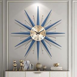 Wall Clock for Living Room Decor 3D Metal Art Wall Clock Large Starburst Desig Silent Modern Wall Clocks for Kitchen Decor…………