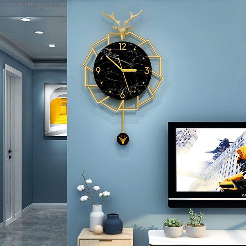 Wall Clocks for Living Room Decor Modern Silent Wall Clocks Battery Operated Non-Ticking for Bedroom Office Kitchen Home Metal Glass Decoration Wall Watch Clock Quartz for Indoor House