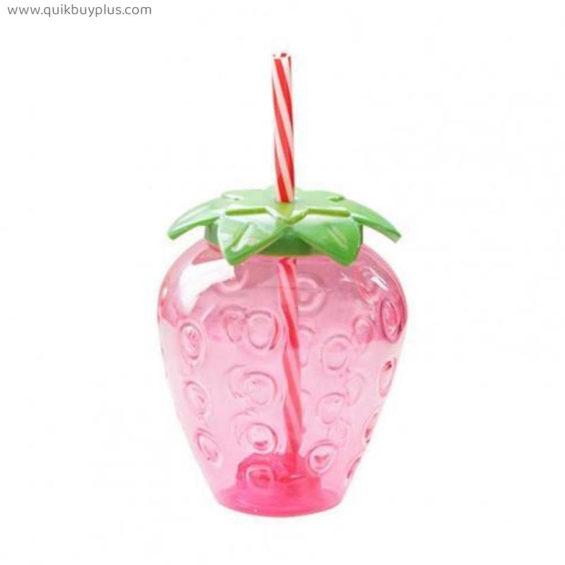 Water Bottle Cartoon  Strawberry Straw Cup for Home