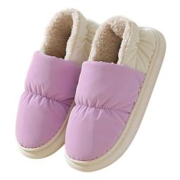 Waterproof Cozy Plush Women's Slippers Winter Cotton Furry Home Indoor Platform Shoes Couples Wram Flats Men Fuzzy Slippers 2022