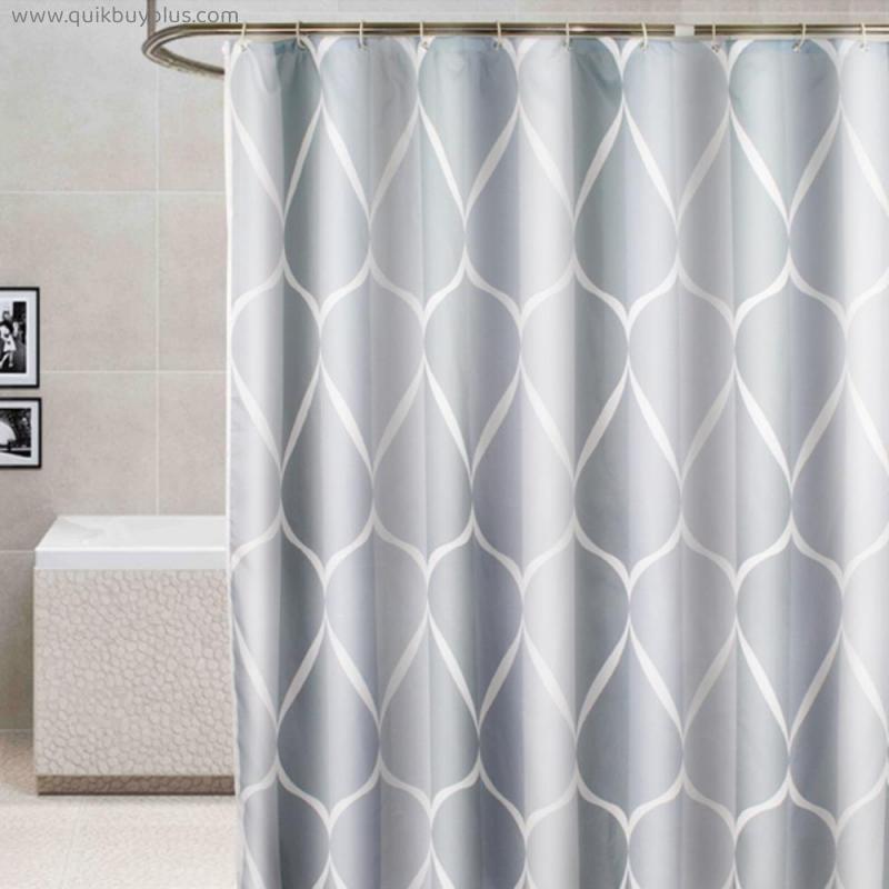 Waterproof Shower Curtain Set with 12 Hooks Geometric Printed Bathroom Curtains Polyester Fabric Bath Curtain for Home Decor
