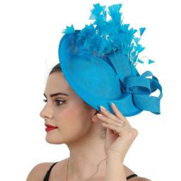 Wedding Bridal Hats Fascinators Women Headpiece Party Hat Mesh Flower Hair Accessories Cap With Hair Clip