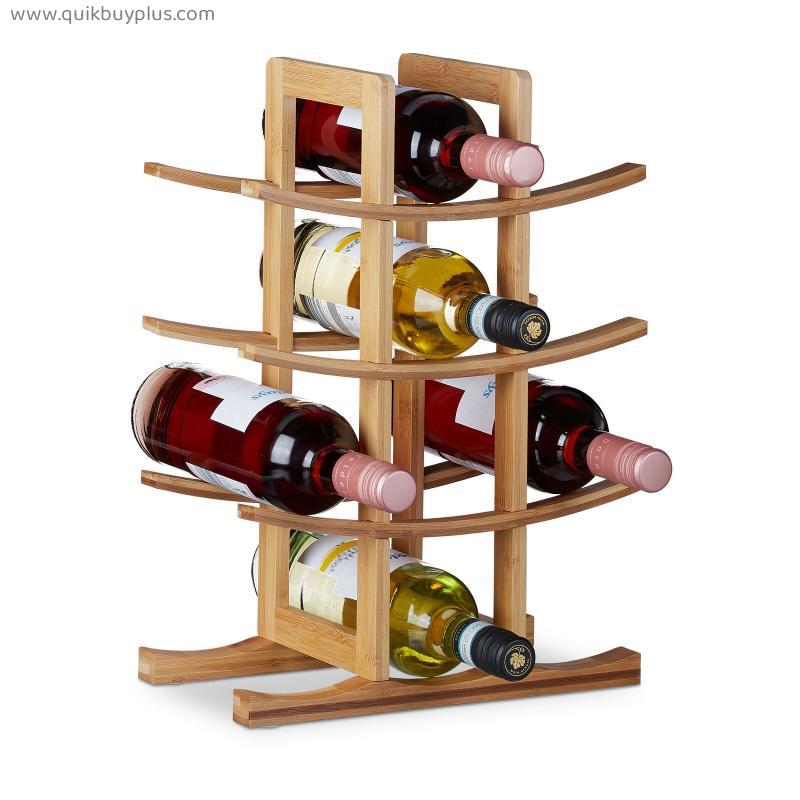 Weinregal klein, Weinständer Holz, Flaschenregal 12 Flaschen, Bambus Wine Rack