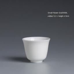 White Jade Kung Fu Small Tea Cup Tea Bowl Master Cup Egg-Shell White Porcelain Cup Jade Porcelain Tea Set Tea Tasting Cup