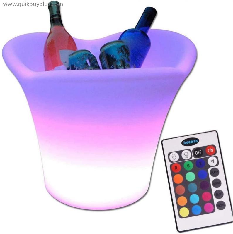 Wine Bottle Coolers,LED Lighted Ice Buckets With Remote Control And Rechargeable Battery, Light Up Champagne Cooler Suitable For Families Restaurants Hotels Bars KTV